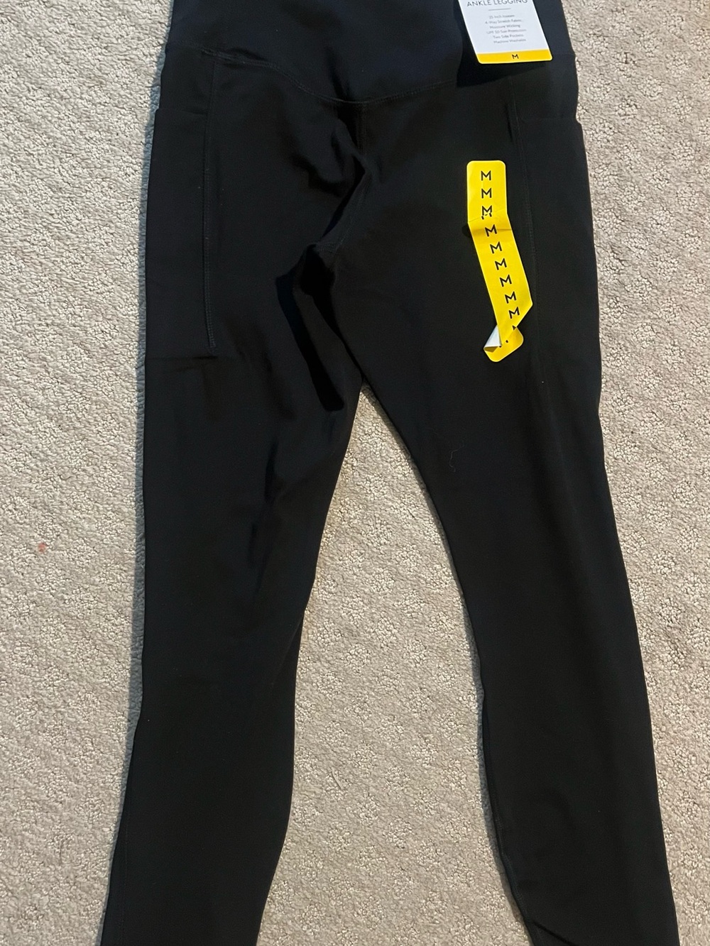 Womens Black Ankle-Length Active Leggings NEW Medium